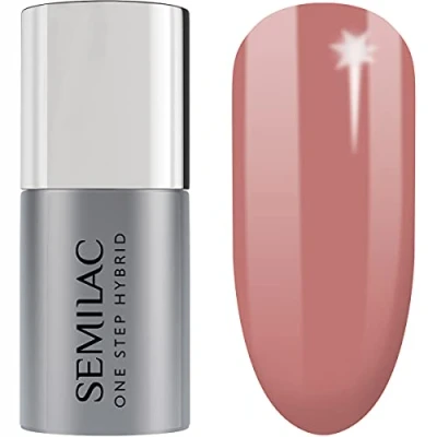 Afbeelding van S240 Semilac One Step 3 in 1 hybride nagellak, perzikbeige, innovatief, led 5 ml