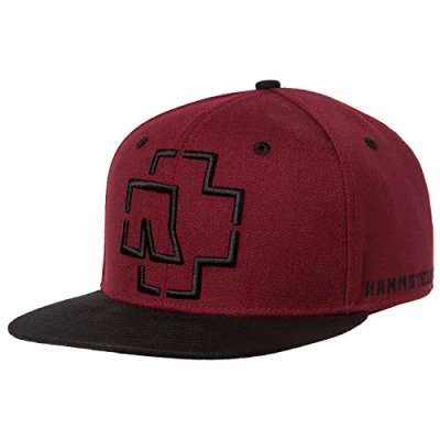 Afbeelding van Rammstein Snapback Logo Bordeaux, officiële handelswaar van de groep, rood, eenheidsmaat, Rood