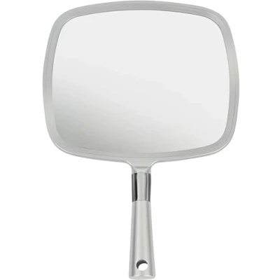 Afbeelding van Handspiegel met handvat, spiegel voor kappers en het knippen van haar, kapsalon aankleedspiegel groot (zilver)