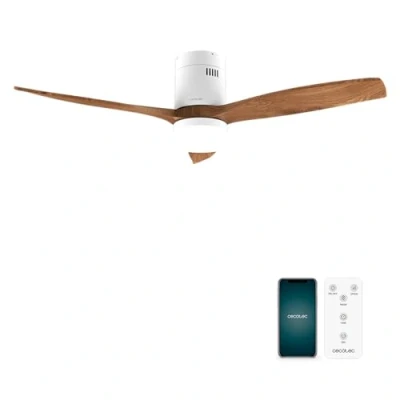 Afbeelding van Cecotec EnergySilence Aero 5600 Aqua WhiteDarkWood Connected Plafondventilator met licht 40 W, 6 snelheden, diameter 132 cm, led 20 3 bladen, timer, zomer/wintermodus