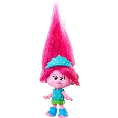 Afbeelding van Mattel Trolls 3, Poppy figuur met glanzend haar afneembare grip, 5 gewrichten, om te verzamelen, speelgoed voor kinderen, vanaf 3 jaar, HNF06
