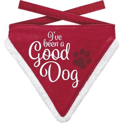 Afbeelding van Plenty Gifts Kerst Bandana Good Dog Rood 14X18 CM