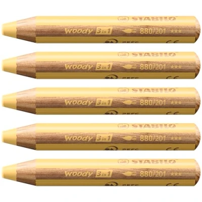 Afbeelding van Kleurpotloden STABILO 880 woody 3 in 1 multitalent pastel geel