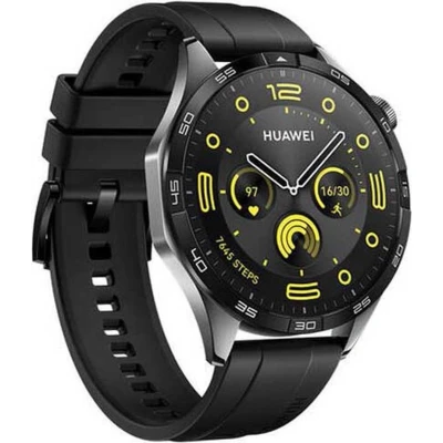 Afbeelding van Huawei Watch GT 4 46mm Zwart (Zwarte Siliconenband)