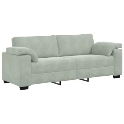 Afbeelding van vidaXL 3 zitsbank 178 cm fluweel lichtgrijs