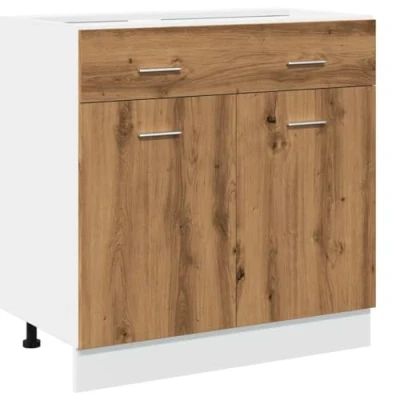 Afbeelding van vidaXL Onderkast met lade 80x46x81,5 cm bewerkt hout artisanaal eiken