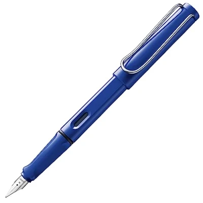 Afbeelding van LAMY Safari vulpen 014 Moderne in de kleur blauw met ergonomische greep en tijdloos design veerdikte M
