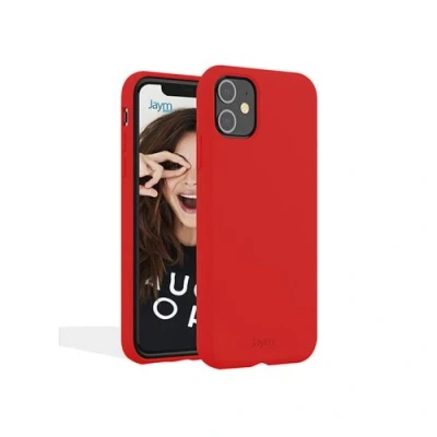 Afbeelding van Jaym, Magsafe hoesje Geschikt voor Apple iPhone 14 Pro premium siliconen microvezel, Rood