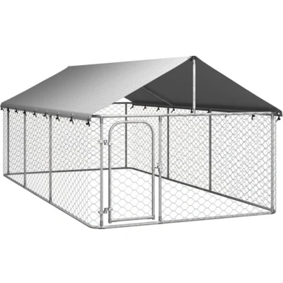 Afbeelding van vidaXL Hondenkennel voor buiten met dak 400x200x150 cm
