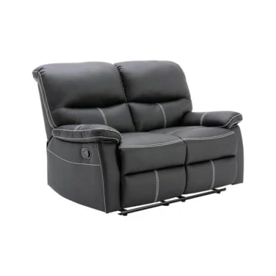 Afbeelding van Tweezits relaxbank CANBY Kunstleer Zwart L 133 cm x H 95 D 90