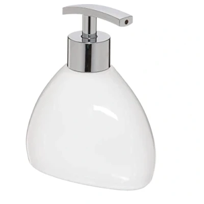 Afbeelding van 5Five Zeeppompje/zeepdispenser van keramiek wit 300 ml