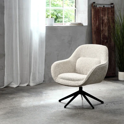 Afbeelding van Mikkel draaibare fauteuil wit