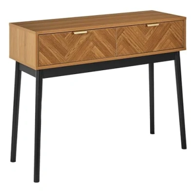 Afbeelding van HOME DECO FACTORY, HD0301, Model Felix, Collectie Lounge Edition, meubels, tafel en bureau, console sellet, 100 x 80 35 cm, bruin zwart