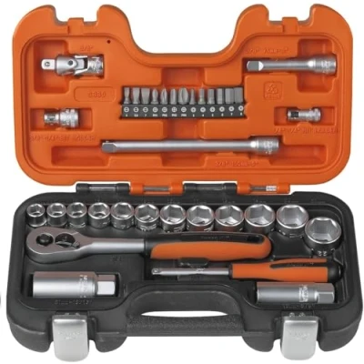 Afbeelding van Bahco S330 dopsleutel en ratelset 1/4 inch 3/8 inch, 34 delig
