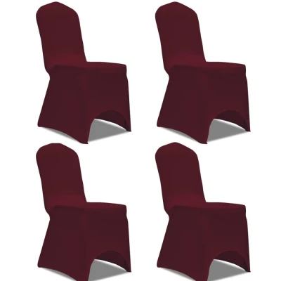 Afbeelding van Stoelhoes stretch 4 stuks bordeaux