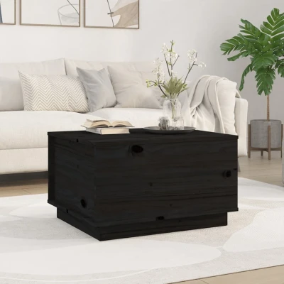 Afbeelding van Salontafel 60x50x35 cm massief grenenhout zwart