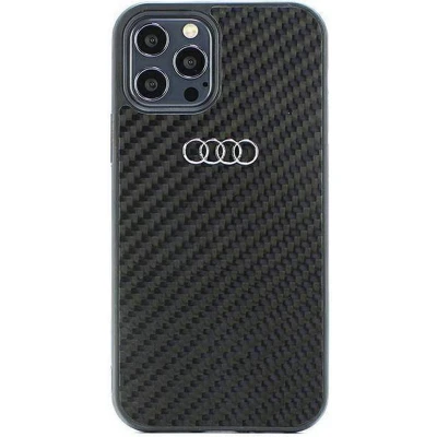 Afbeelding van Audi Carbon Fiber Back Case Geschikt voor Apple iPhone 12/12 Pro (6.1&quot;) Zwart