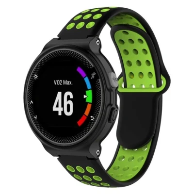 Afbeelding van Siliconen sportbandje Zwart + groen Garmin Forerunner 220 / 230 235 620 630 735 (XT)