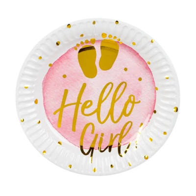 Afbeelding van Borden Hello Girl! 23cm 10 stuks