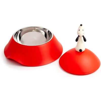 Afbeelding van Alessi Pets hondenbak D21.2cm inox / red orange