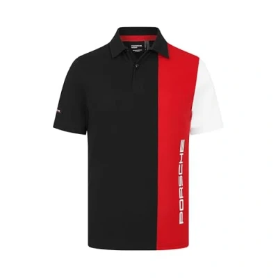 Afbeelding van Porsche Motorsport Gestreept poloshirt voor heren, zwart.