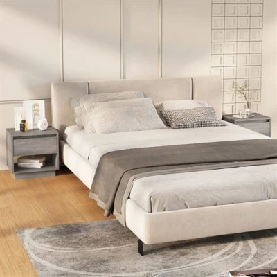 Afbeelding van Nachtkastjes 2 st 45x34x44 cm spaanplaat grijs sonoma eiken