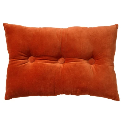 Afbeelding van Dutch Decor VALERIE Sierkussen 40x60 cm velvet met knopen Potters Clay oranje