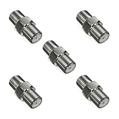 Afbeelding van deleyCON 5 x SAT adapterconnector verlengkabel coaxkabel 2 F stekker vernikkeld voor kabel systemen BK