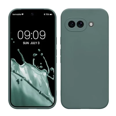 Afbeelding van kwmobile telefoonhoesje geschikt voor Google Pixel 9a Hoesje smartphone Precisie camera uitsnede In blauwgroen
