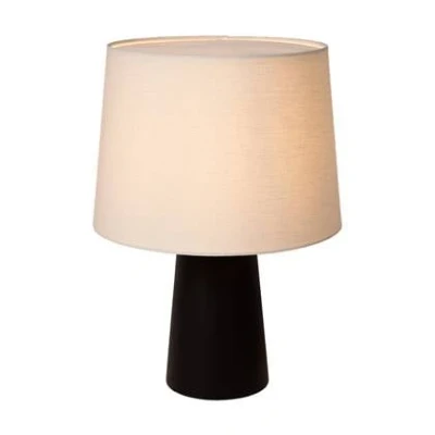 Afbeelding van Atmooz Tafellamp Frieda Zwart met Witte Linnen Kap Ø 35 cm E27 Fitting Dimbaar