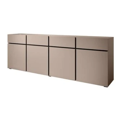 Afbeelding van Meubella Dressoir Cainan Beige Zwart 225 cm