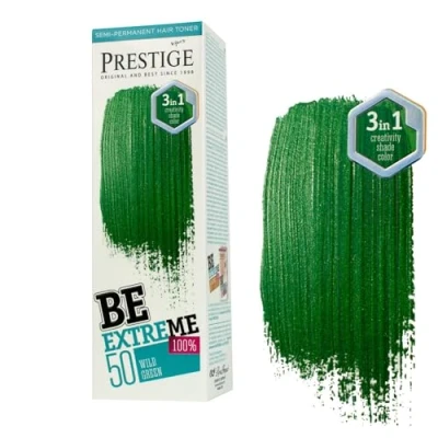 Afbeelding van Prestige BeExtreme Wild Green Haarverf Groen Semi Permanente Haarkleuring Zonder Ammoniak/Peroxide/PPD/Parabenen