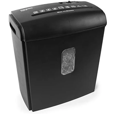 Afbeelding van Duronic PS815 Papierversnipperaar, 250 W, voor 8 vellen A4 papier, kruissnede, 15 l tank, achteruit, anti papierstoring, volgens de AVG