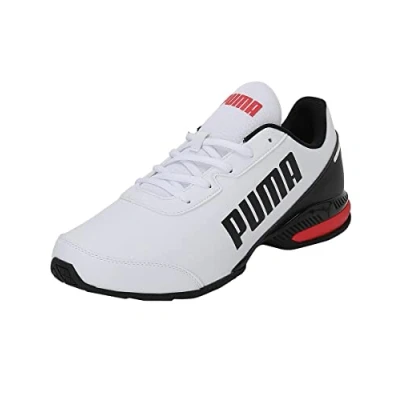 Afbeelding van Puma Equate Trainingsschoen, Heren, Maat: 39, White/black/high risk red Imitatieleer/ textiel