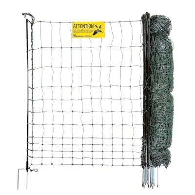 Afbeelding van horizont StrongLine Pluimveehek 50 m lang en 120 cm hoog kippenhek met elektriciteit 15 glasvezelpalen dubbele spies