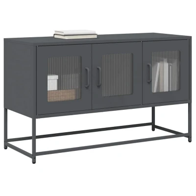 Afbeelding van vidaXL Tv meubel 100,5x39x60,5 cm koudgewalst staal antracietkleurig
