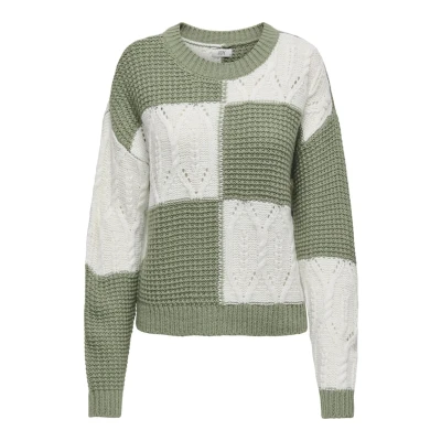Afbeelding van JDY Jdyjusty L/S MIX Struc NOOS Trui, Dames, Maat: XS, Sea spray detail:cloud dancer