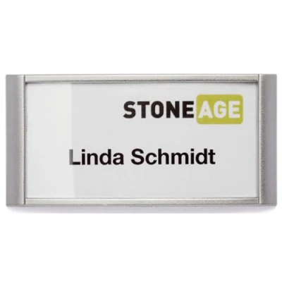 Image de durable badge classic, à aimant, 74 x 34 mm, argent noir