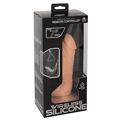 Afbeelding van NMC Vibrator in Realistische Uitvoering met Draadloze Afstandsbediening en Zuignap 19 cm beige