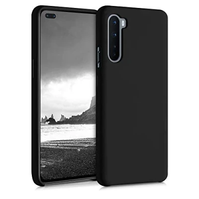 Afbeelding van kwmobile telefoonhoesje geschikt voor OnePlus Nord Hoesje met siliconen coating Smartphone case in zwart
