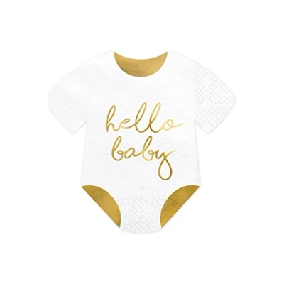 Afbeelding van Partydeco Hello Baby Servetten Rompertje