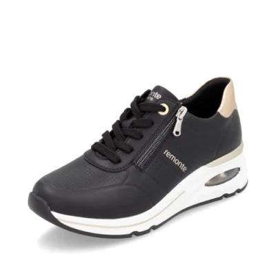 Afbeelding van Remonte Lage Leren Dames Sneakers Zwart 37