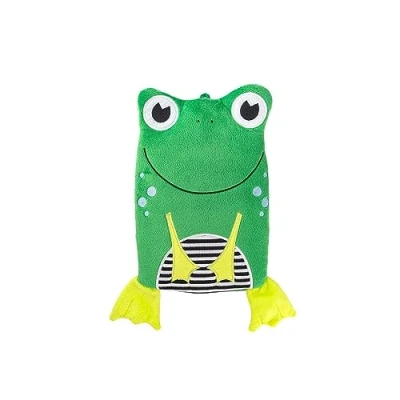 Afbeelding van Hugo Frosch Ecologische warmwaterkruik voor kinderen, 0,8 liter, met kikkerhoes
