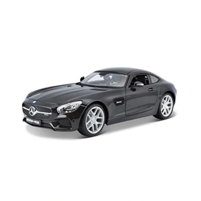 Afbeelding van Maisto Mercedes AMG GT: miniatuurauto in schaal 1:18, met vering, deuren, kofferbak en motorkap om te openen, afgewerkt model, draaibaar, 24 cm, zwart (531398)
