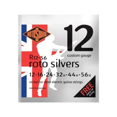 Image de Rotosound R12 56 Roto Silvers Jeu de cordes guitare électrique 12