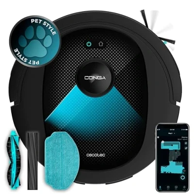 Afbeelding van Cecotec Conga 8490 Ultimate Ultra Power Robotstofzuiger, lasernavigatie, app 4 in 1 reiniging, spa, stofzuigen, wassen en overslaan, 7000 Pa, tot 170 minuten looptijd, centrale borstel van siliconen