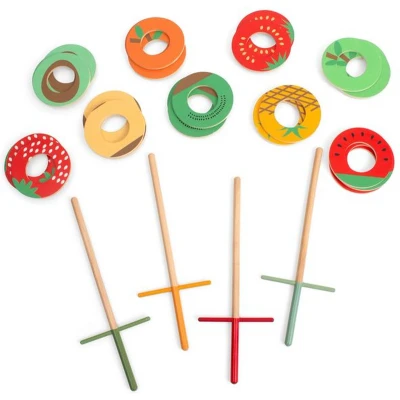 Afbeelding van BS Toys Vang het Fruit Houten Speelgoed Actiespel Vangspel Spelletjes voor kinderen Buiten Buitenspel Spellen Tuin