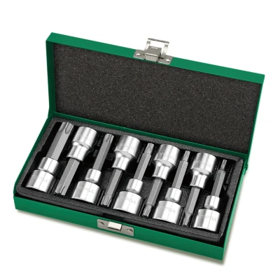 Afbeelding van TORX dopsleutelset TOPTUL 1/2 9Stk(T20 T25 T27 T30 T40 T45 T50 T55 T60) 80mm