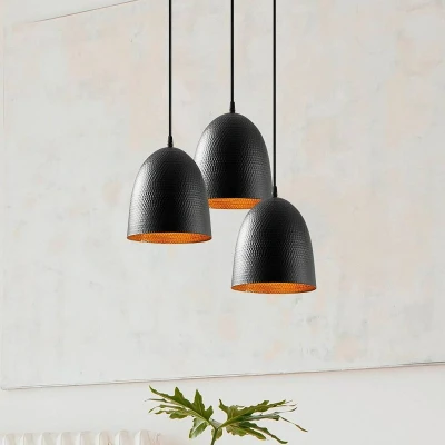 Afbeelding van Tattoo 6168 hanglamp, zwart, metaal, 3 lamps rond