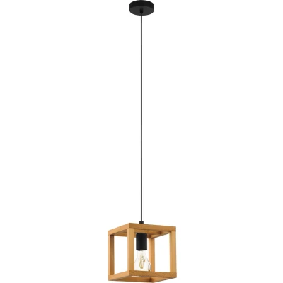 Afbeelding van EGLO Blackcrown 1 Hanglamp E27 20 cm industrieel Hout Zwart/Bruin